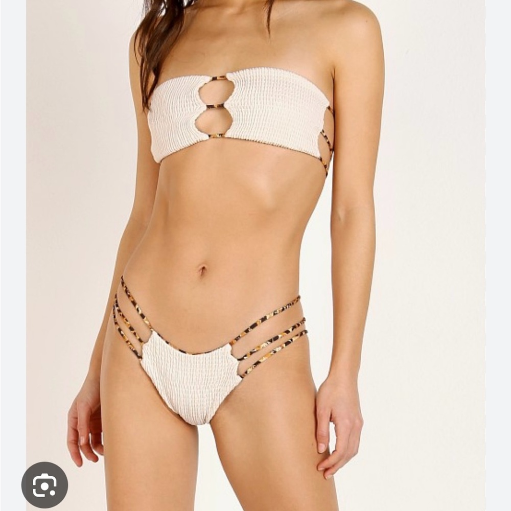 Cream Strapless Bikini Set